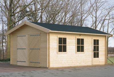 Enkele houten garage 4x6 -  44mm 